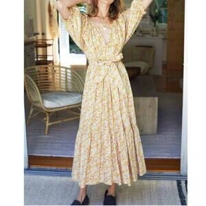 Emerson Fry Rakel Long Dress June Calico Maxi Puff Sleeve Ditsy Floral Size L